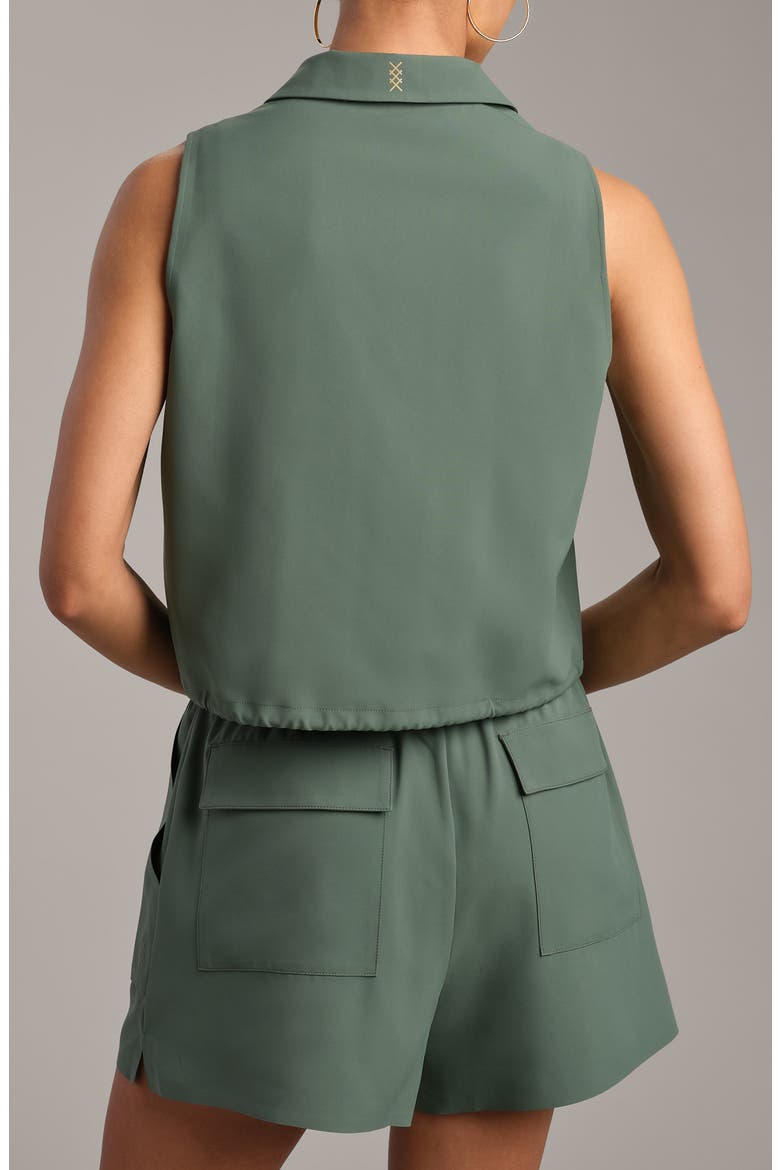 Mirage Sleeveless Performance Button-Up Shirt, Alternate, color, OLIVE SHADOW