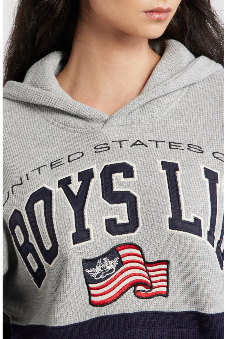 United States of Boys Lie Thermal Hoodie, Alternate, color, NAVY MULTI