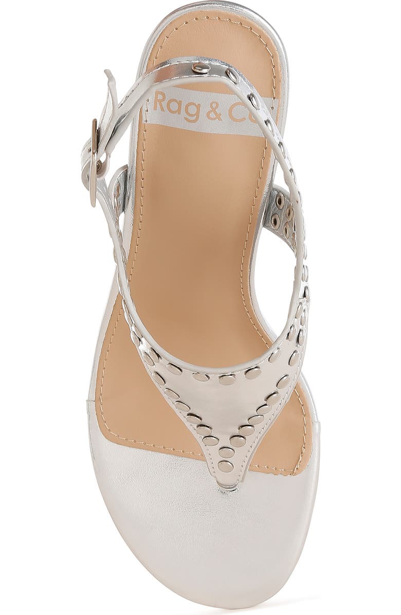 Rag & Co Chan Studded Sandal, Alternate, color, Silver