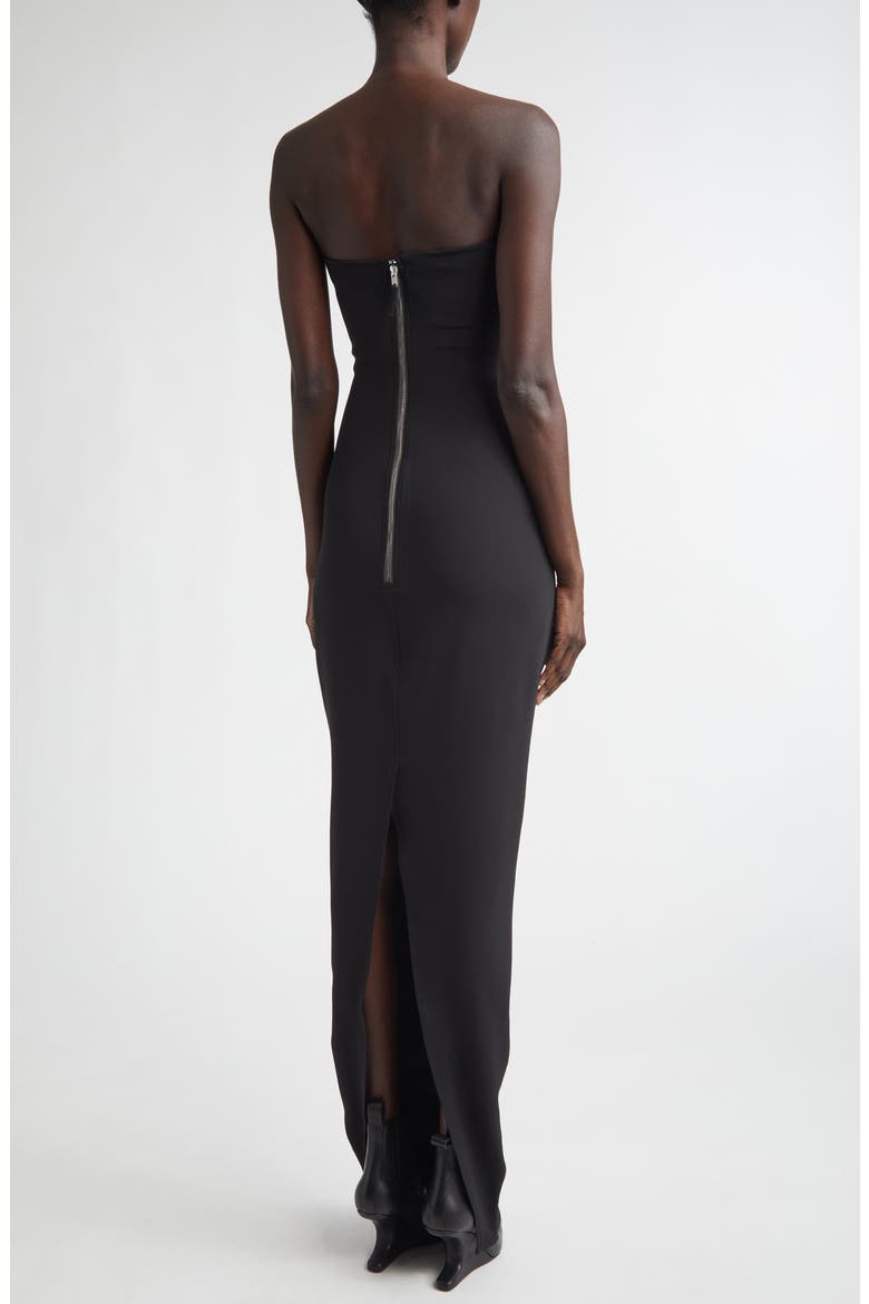 Prong Cutout Strapless Gown, Alternate, color, BLACK