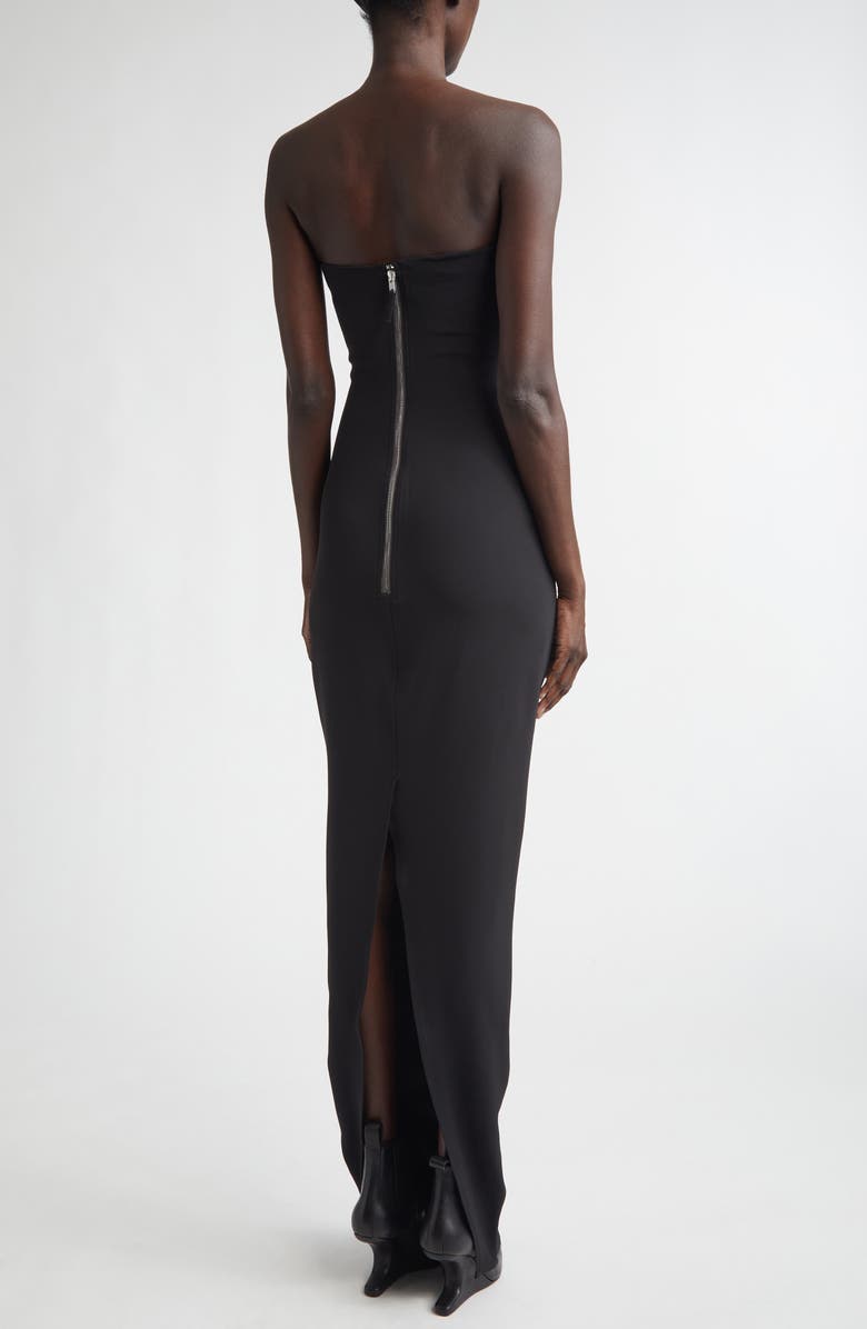 Rick Owens Prong Cutout Strapless Gown, Alternate, color, Black