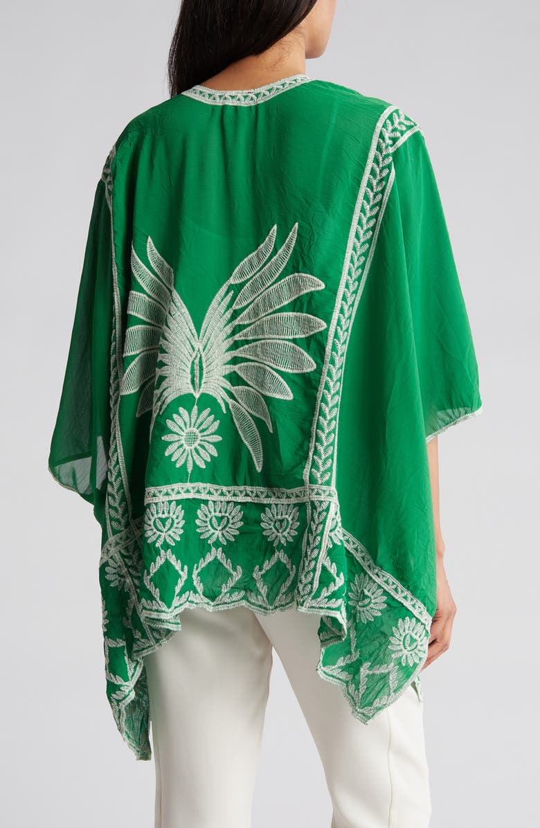 Forgotten Grace Floral Embroidered Topper, Alternate, color, Emerald