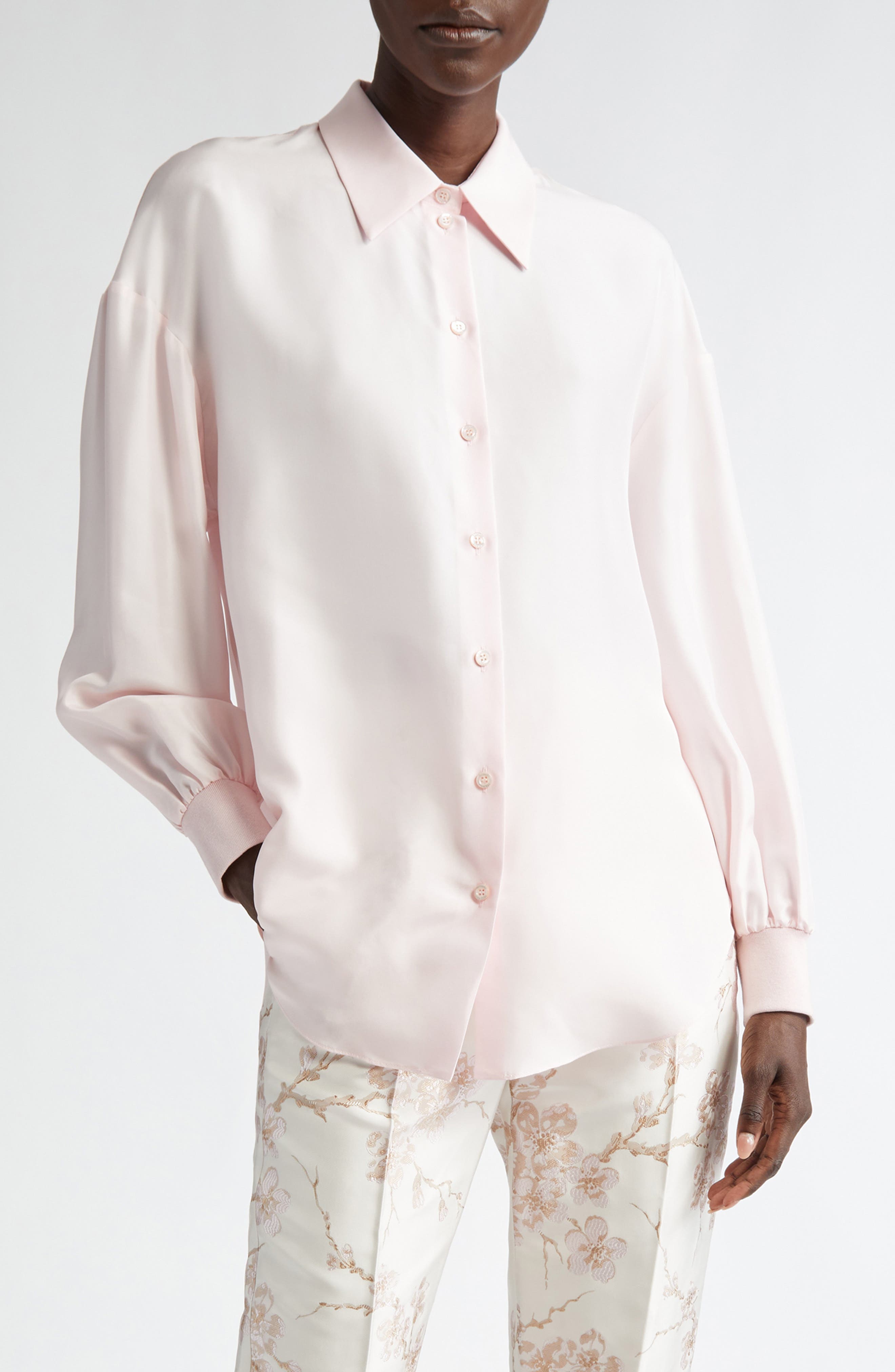 McQueen Cocoon Silk Button-Up Shirt (Women) | Nordstromrack
