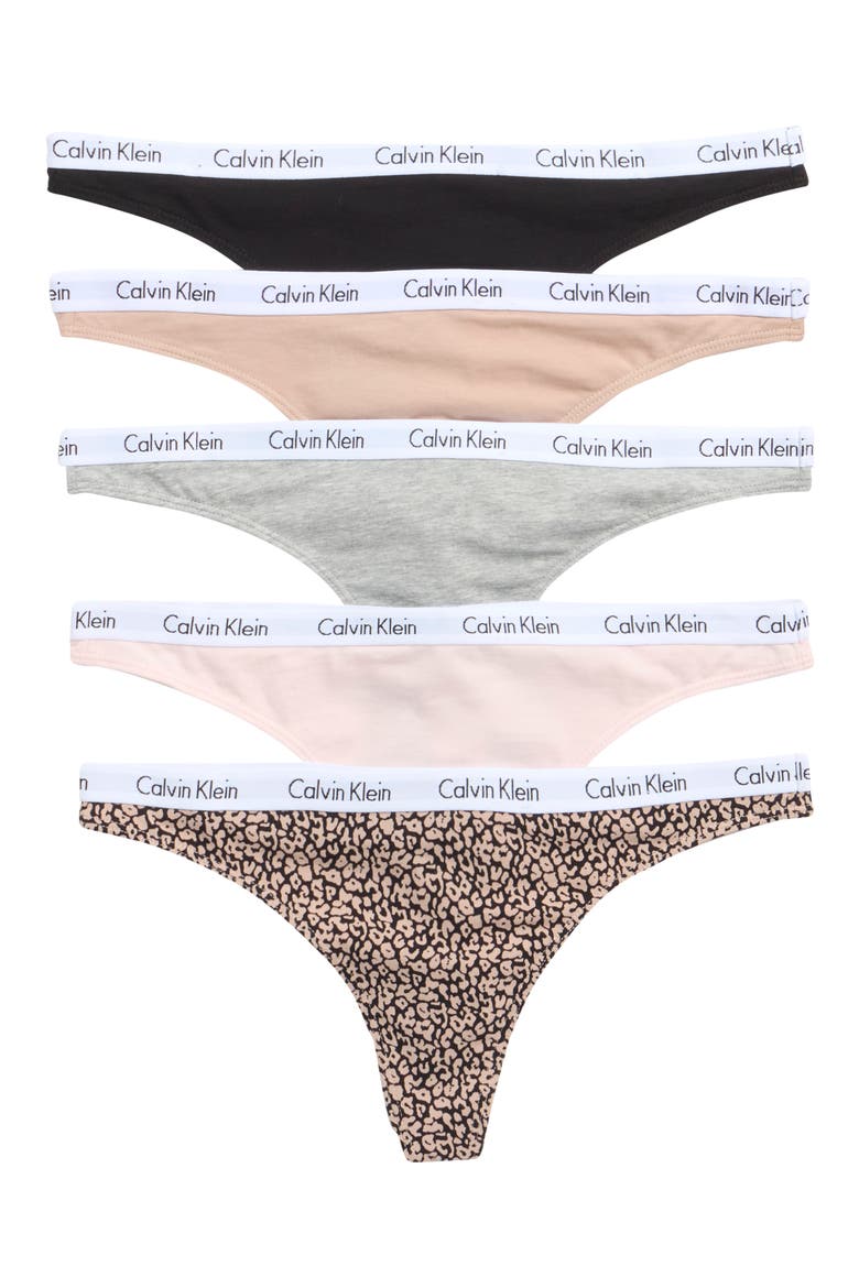 Logo Thongs - Pack of 5, Main, color, NT/CEDAR/GREY HTR/BLACK/LEO