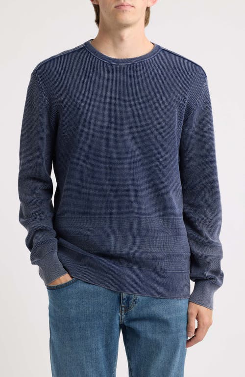 Schott Nyc Stonewash Cotton Sweater In Navy