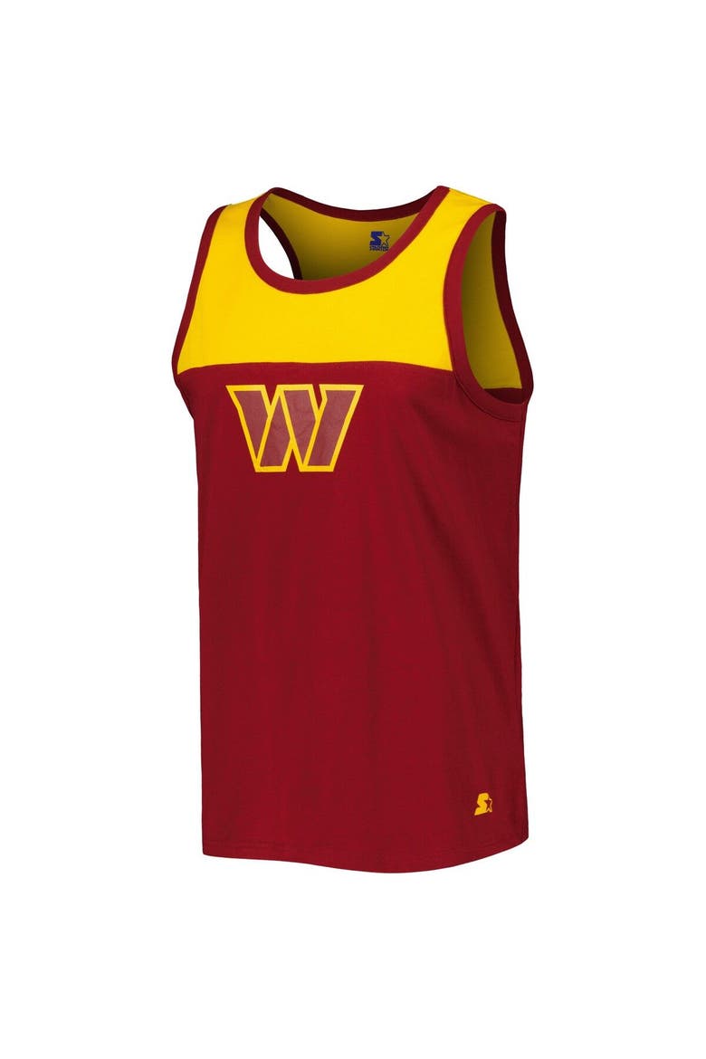 Men's Starter Burgundy/Gold Washington Commanders Logo Touchdown Fashion Tank Top, Alternate, color, Burgundy
