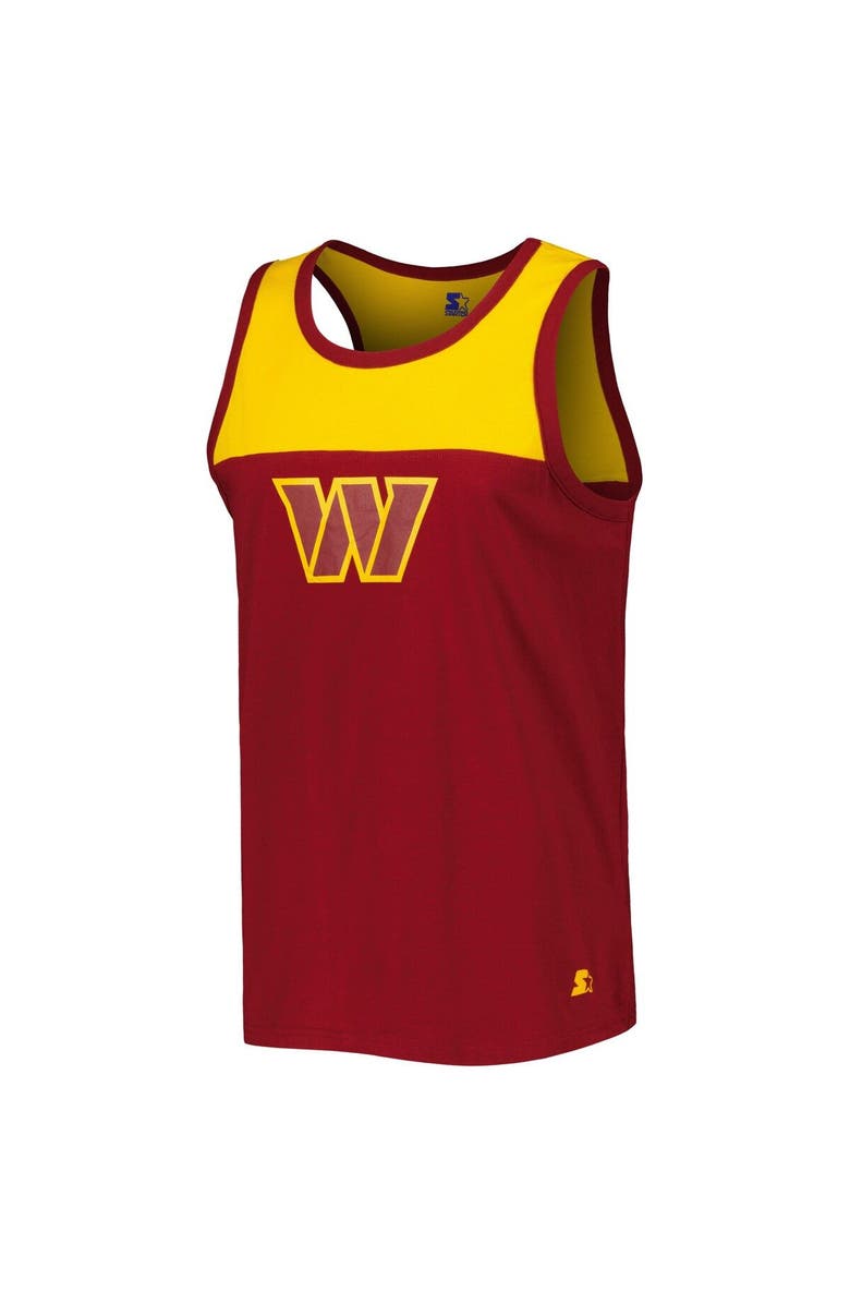 STARTER Men's Starter Burgundy/Gold Washington Commanders Logo Touchdown Fashion Tank Top, Alternate, color, Burgundy