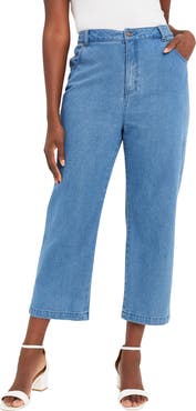 Jessica London Classic Cotton Denim Capri