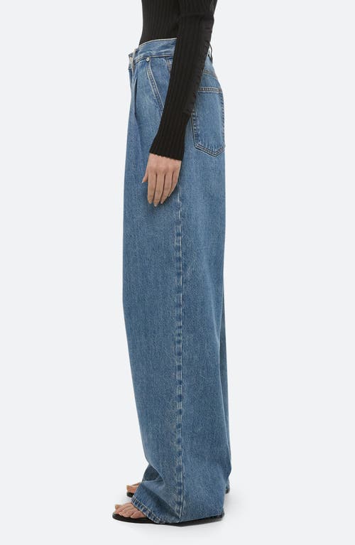 Helmut Lang High Waist Double Pleat Jeans In Blue