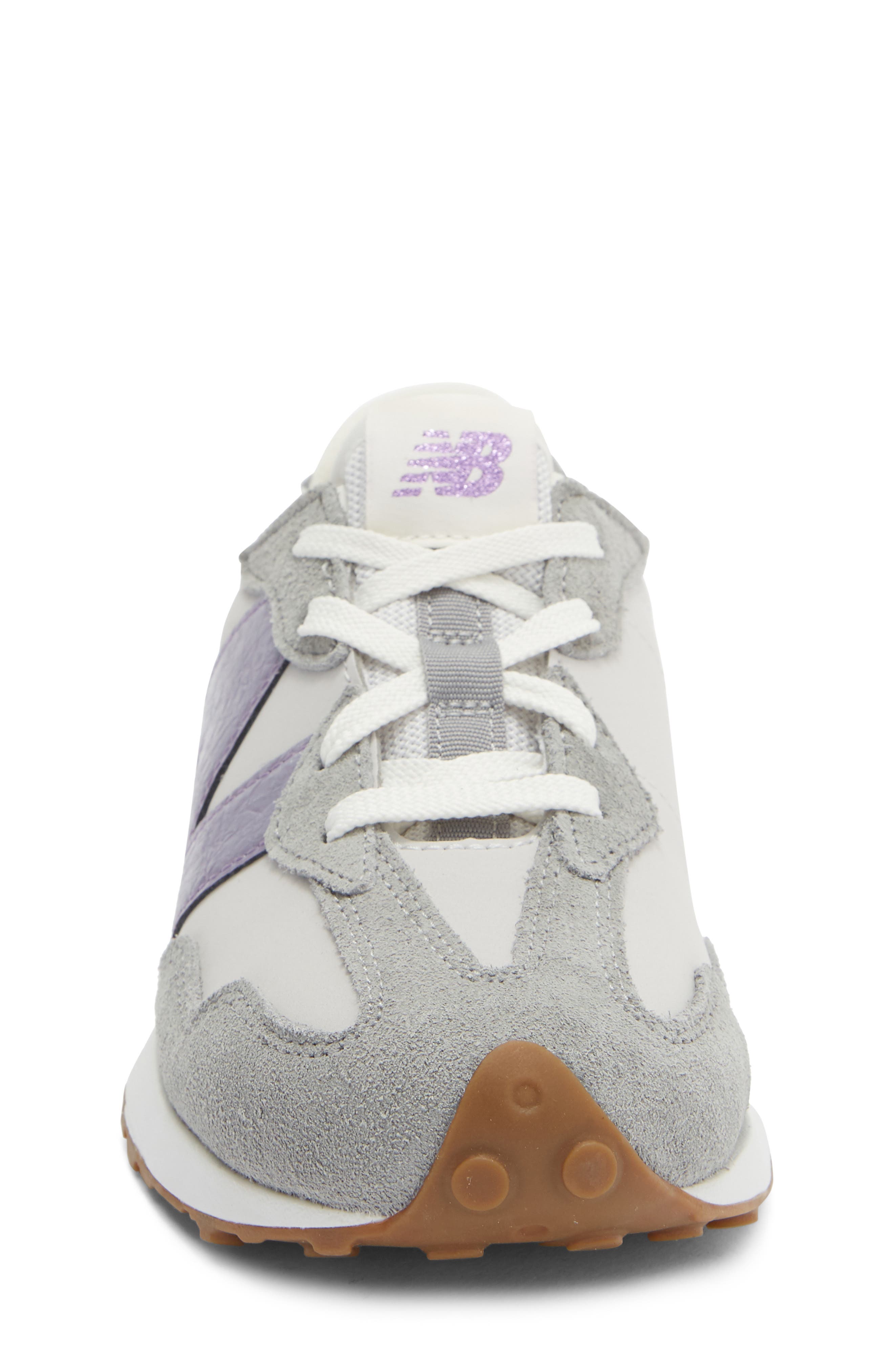 Kids' 327 Sneaker, Alternate, color, GREY MATTER/ CANDIED VIOLET