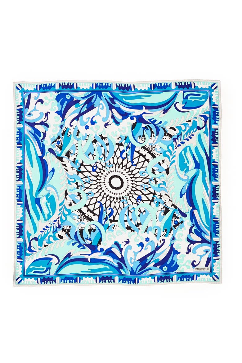'Cupola New Show' Silk Scarf, Alternate, color, BLUE
