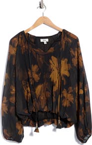 JASON WU Pleated Long Sleeve Top