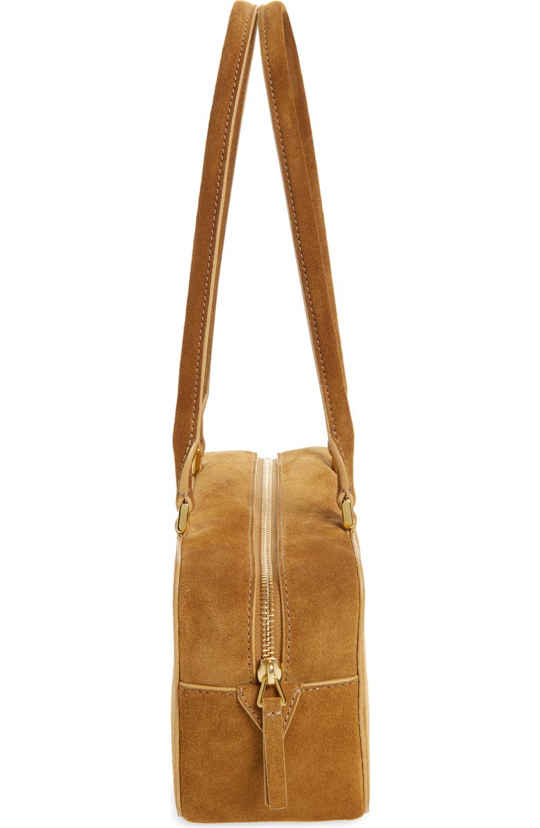 Veronica Beard Boxy Suede Shoulder Bag, Alternate, color, Acorn