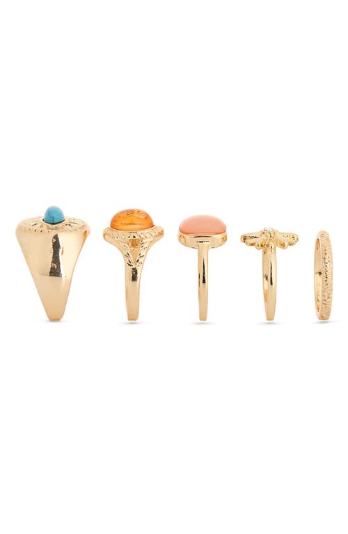 Bp. Set Of 5 Rings In Gold