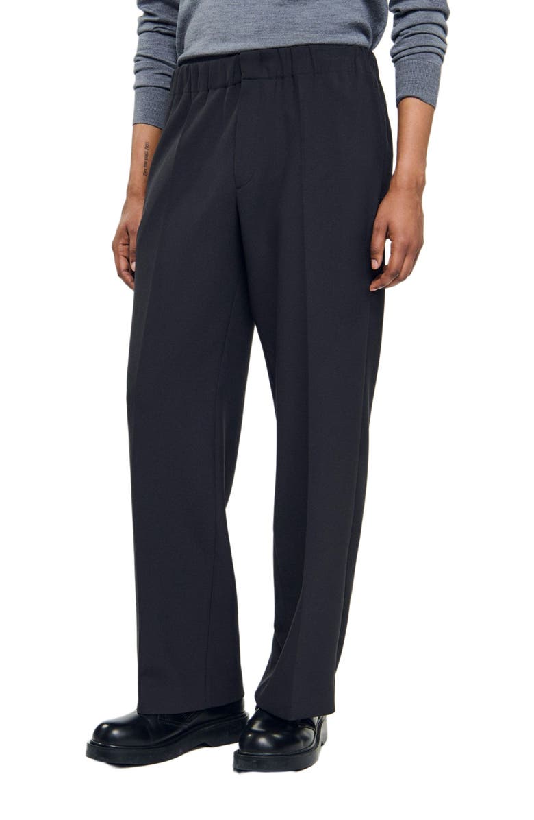 SANDRO Wide-leg trousers, Alternate, color, Dark Grey