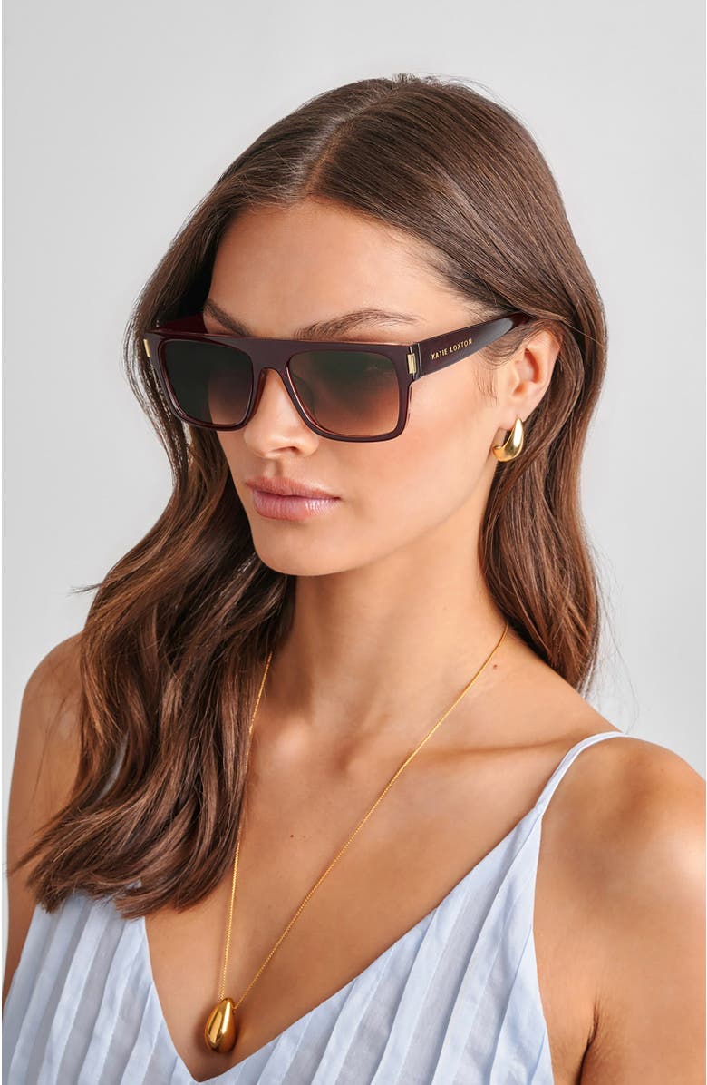 Katie Loxton Aspen Sunglasses, Alternate, color, Dark Cherry