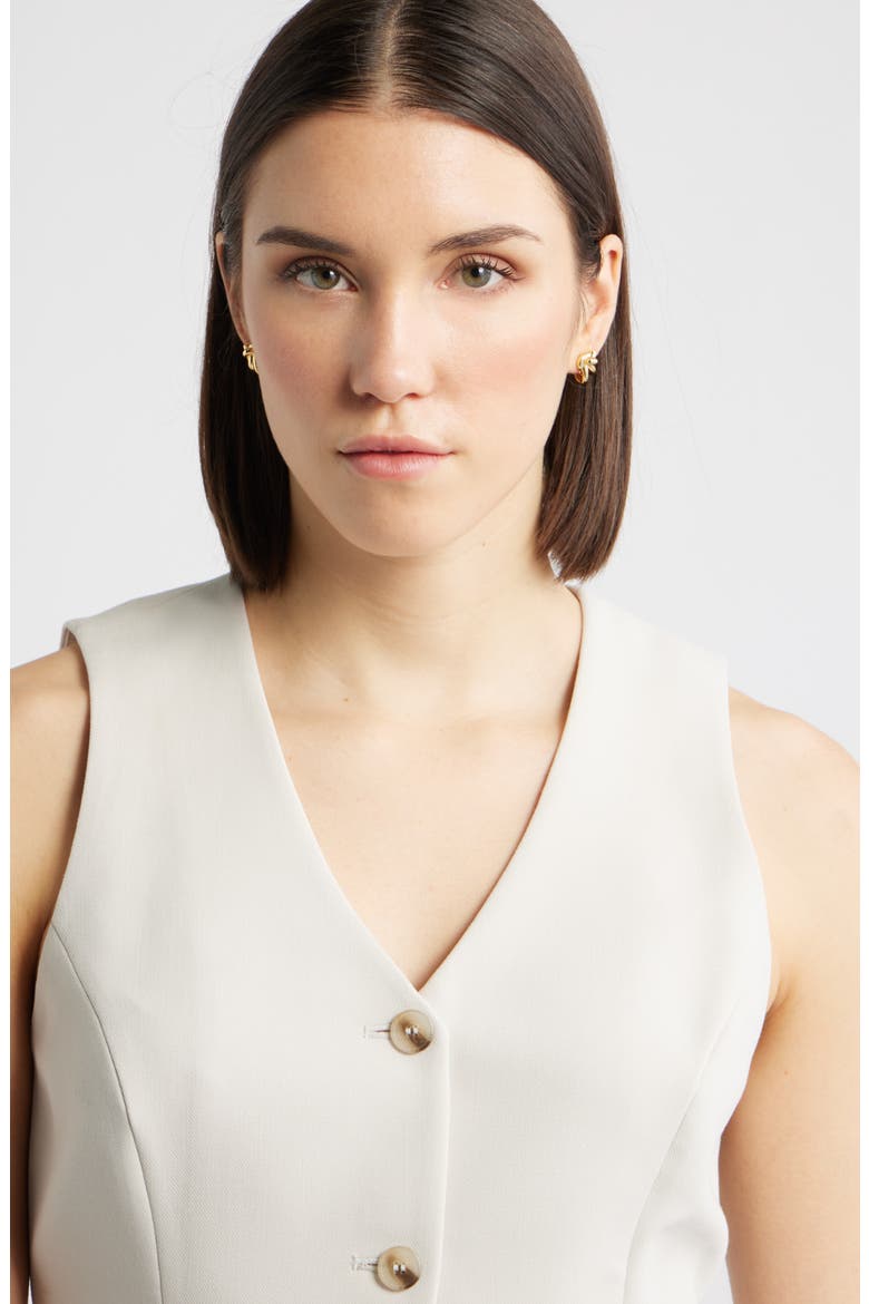 Demi Fine Knot Huggie Hoop Earrings, Alternate, color, 14K GOLD PLATED