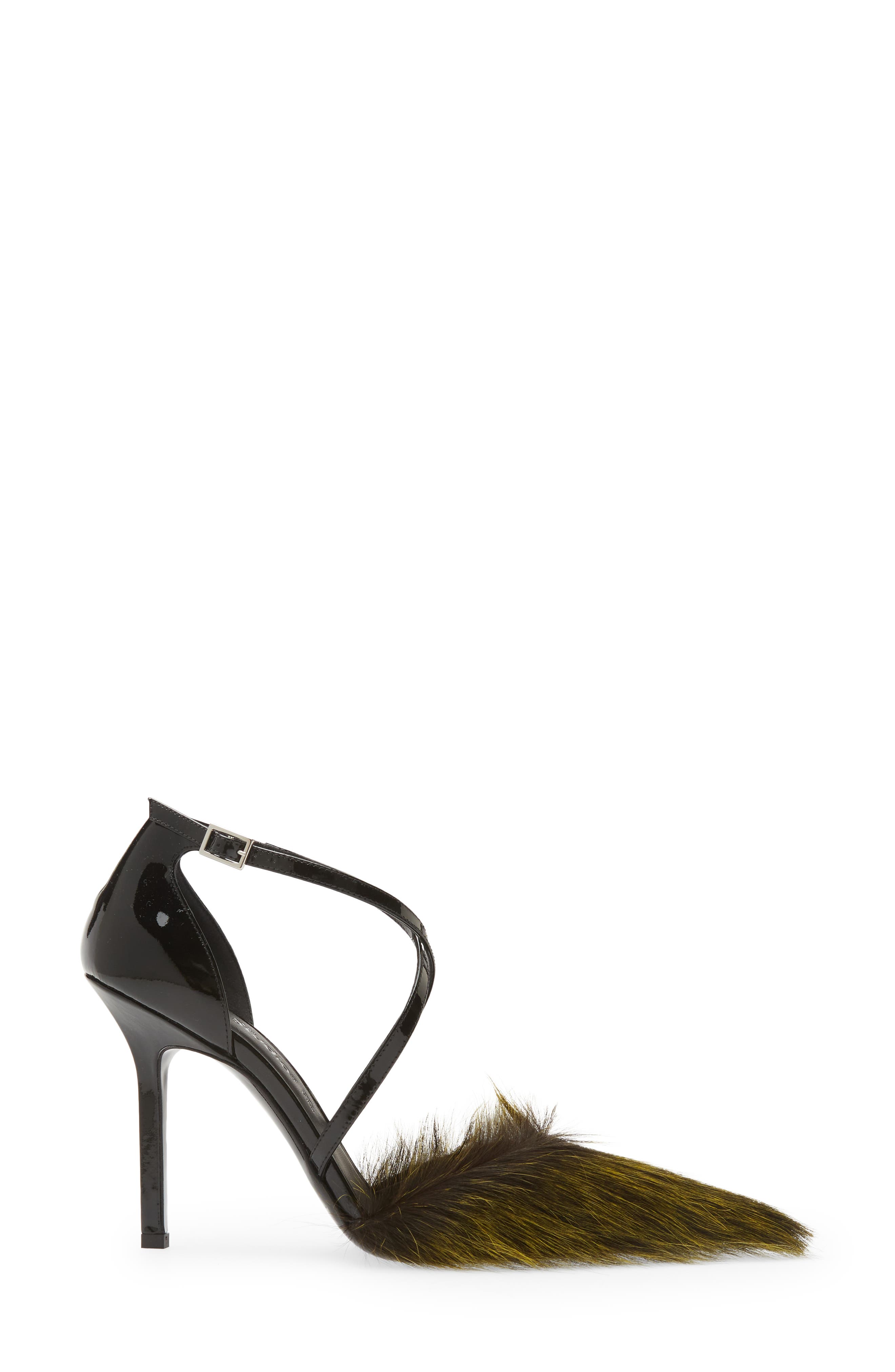 Acne Studios Bepointy Faux Fur Pump, Alternate, color, 