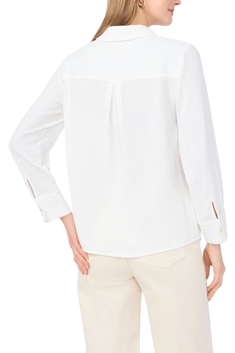 Soutache Flower Button-Up Shirt, Alternate, color, ULTRA WHITE