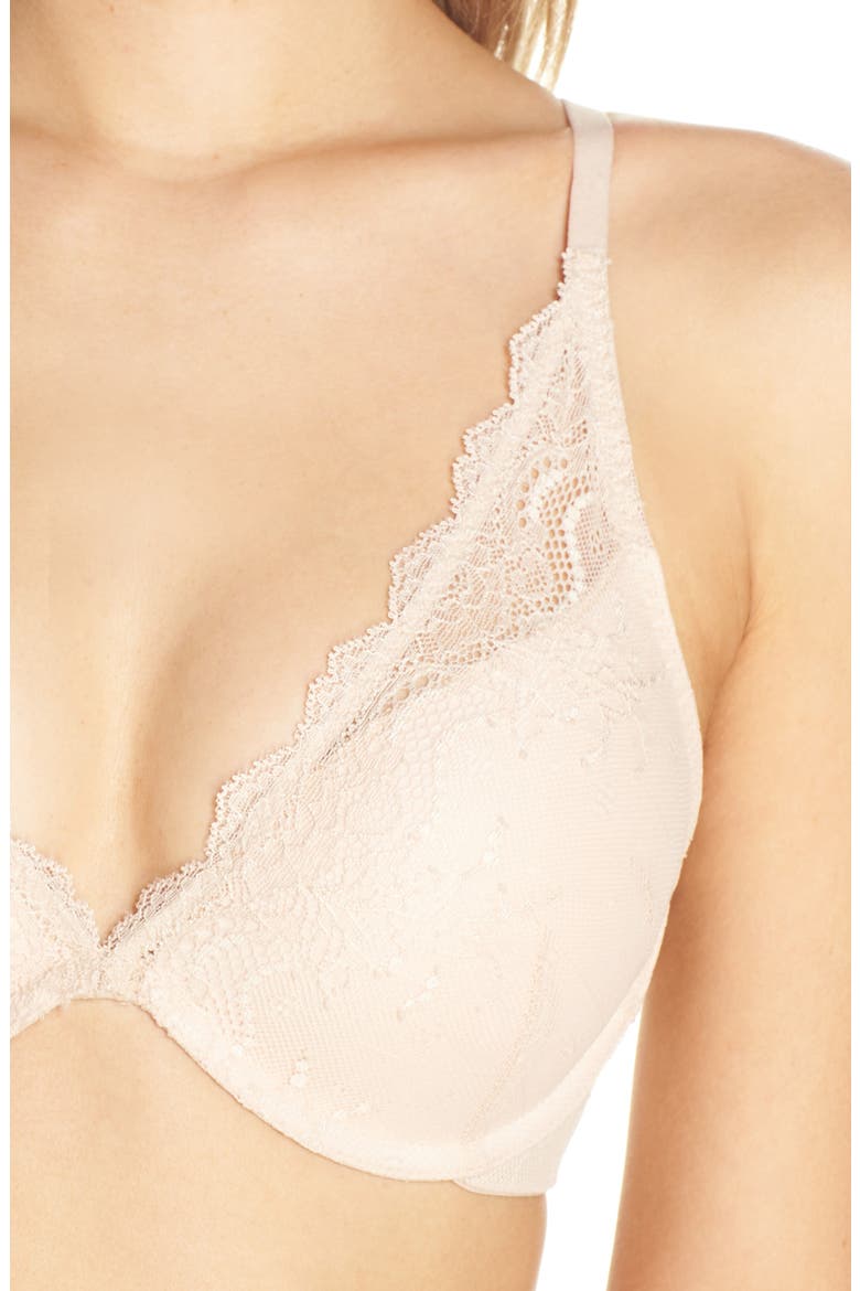 Undie-tectable Underwire Push-Up Plunge Bra, Alternate, color, SOFT NUDE