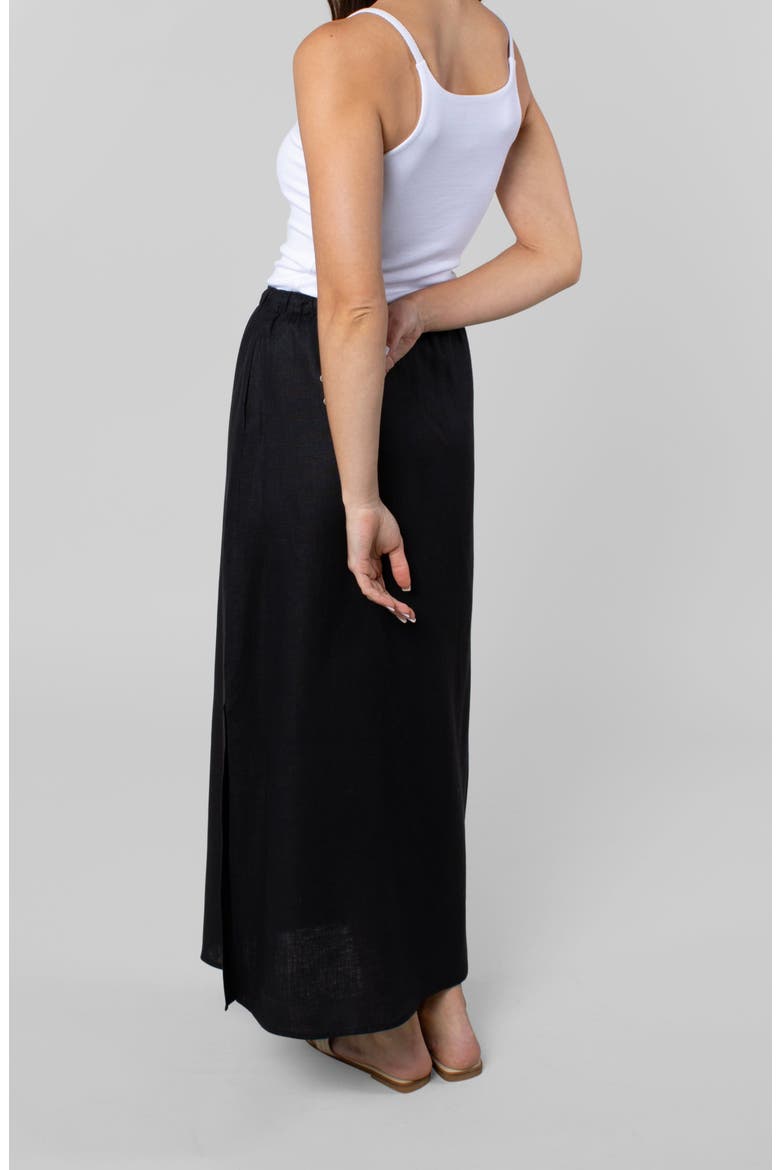 Linen Resort Skirt, Alternate, color, Black