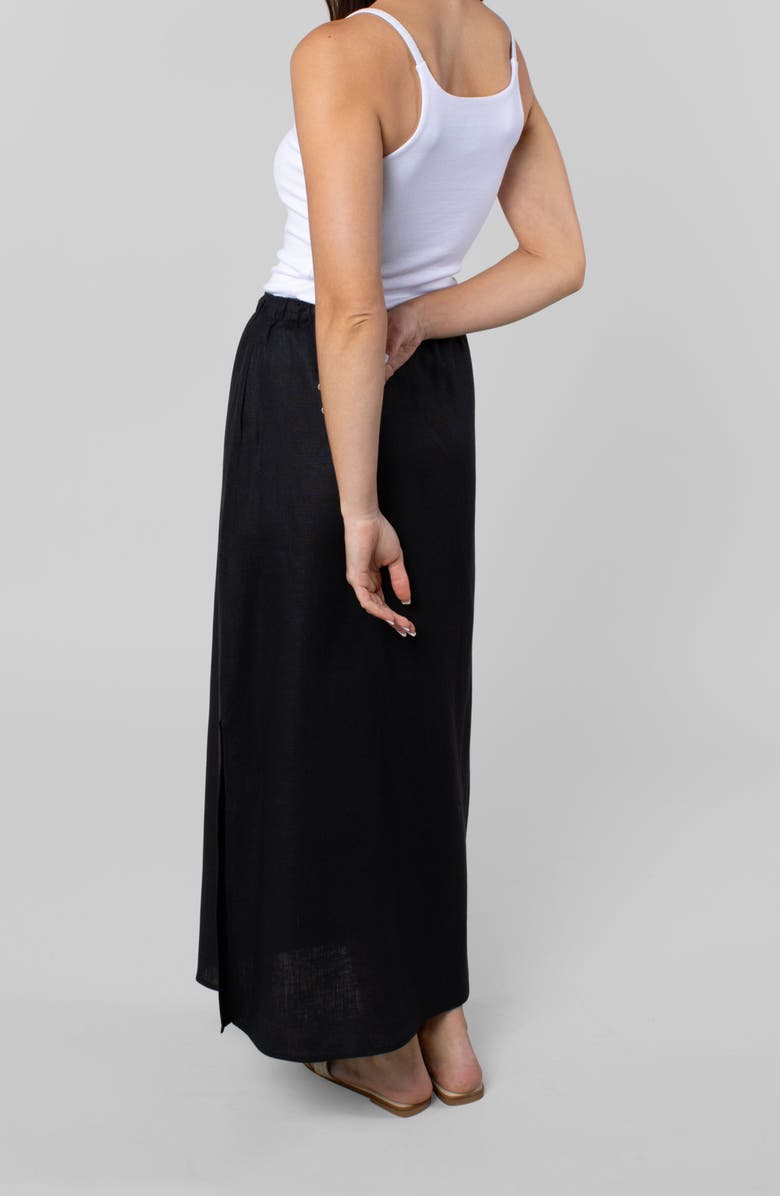 LEISURE LAB Linen Resort Skirt, Alternate, color, Black