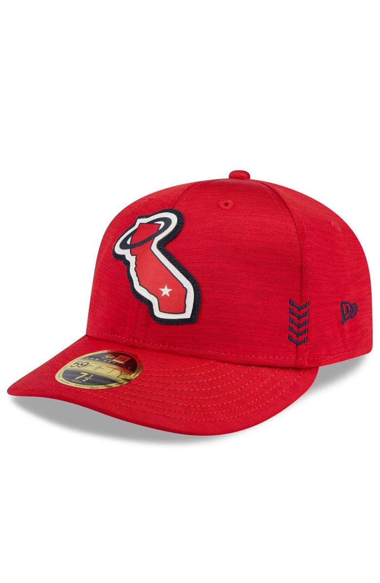 New Era Men's New Era Red Los Angeles Angels 2024 Clubhouse Low Profile 59FIFTY Fitted Hat, Main, color, Red