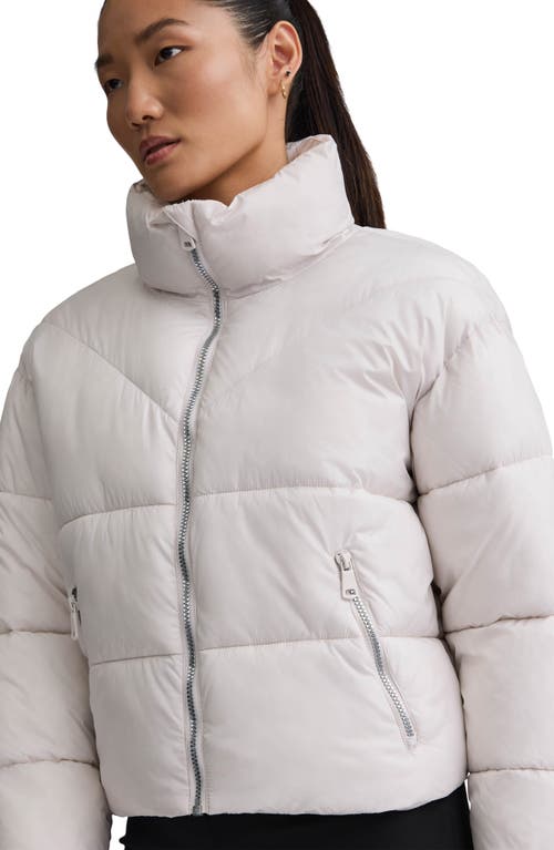 Nvlt Stand Collar Crop Puffer Jacket In White