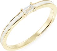 ARGENTO VIVO Baguette Cubic Zirconia Enamel Ring