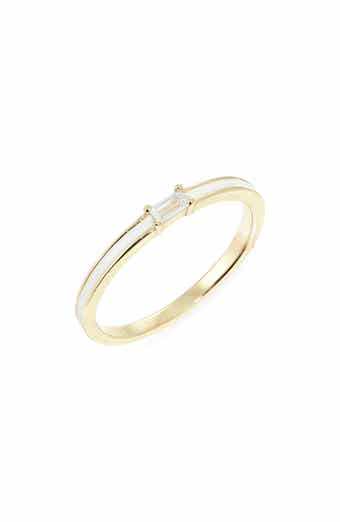 ARGENTO VIVO Baguette Cubic Zirconia Enamel Ring