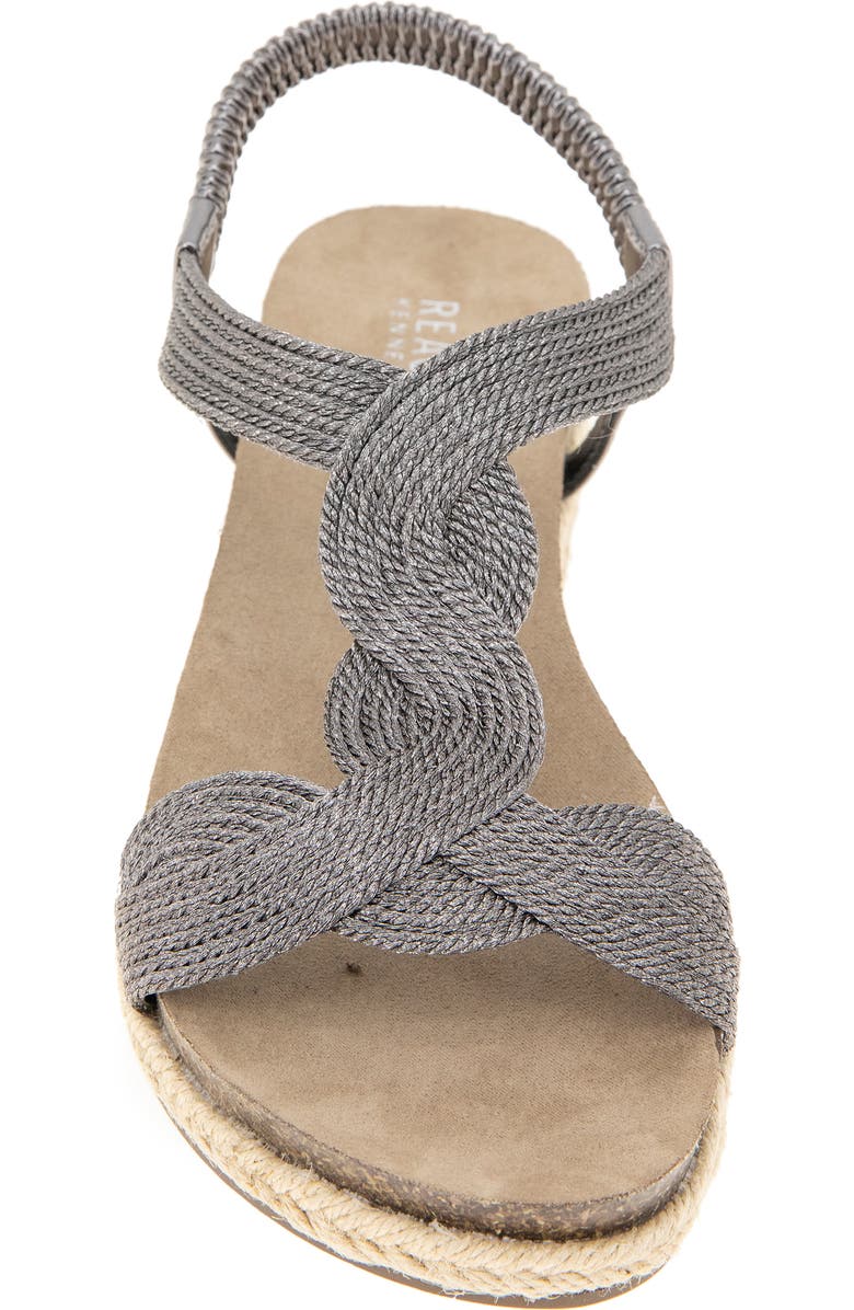 Reaction Kenneth Cole Harmony Espadrille Platform Sandal, Alternate, color, Pewter Fabric