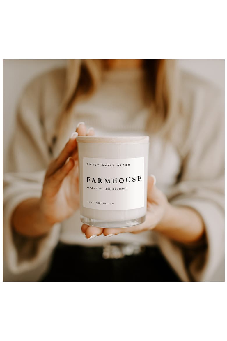 Farmhouse 11 oz. White Jar Candle, Alternate, color, WHITE