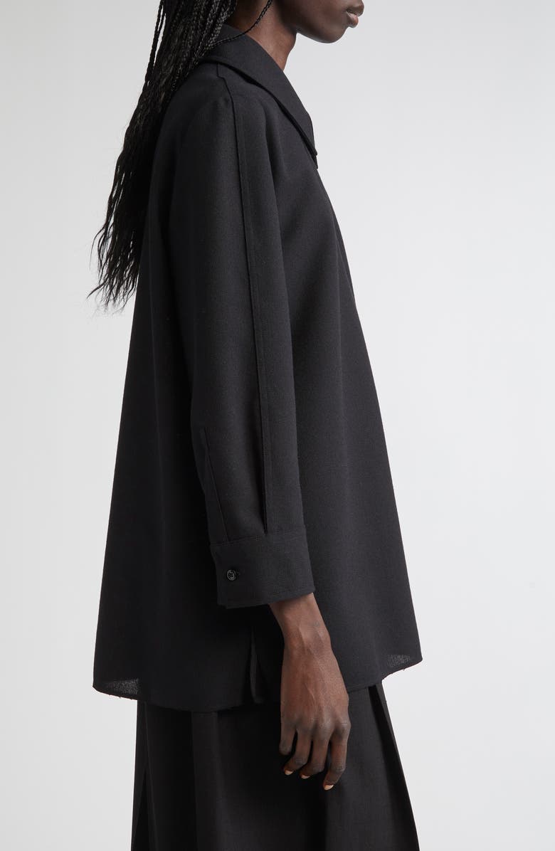 Jil Sander Wool Long Sleeve Top, Alternate, color, Black