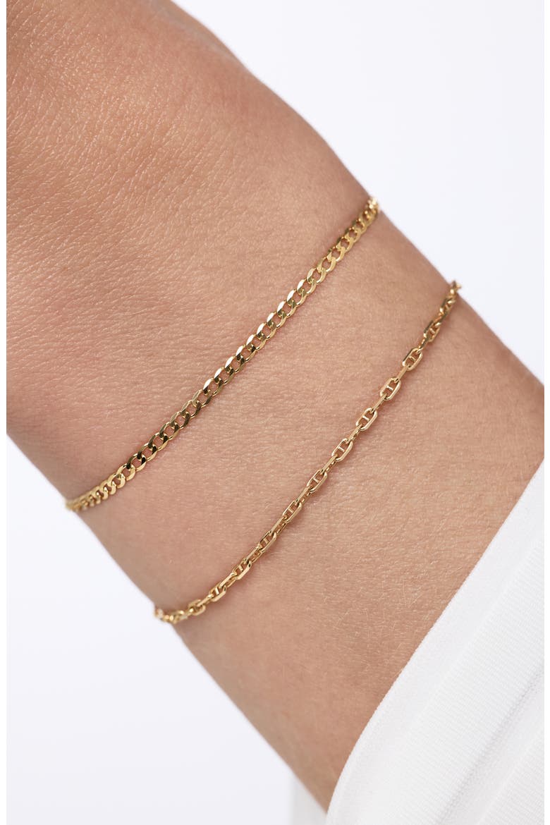 Solid Yellow Gold - Mini Curb Chain Bracelet, Alternate, color, Gold