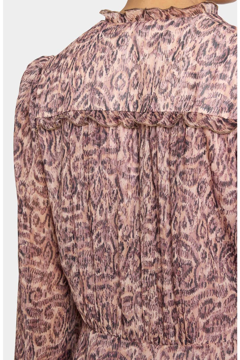 Lana Long Sleeve Ruffle Top in Paisley Printed Georgette, Alternate, color, DUSTY LILAC MULTI