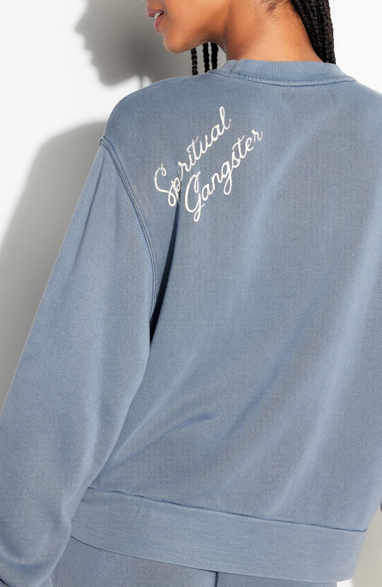 Spiritual Gangster Insignia Bardot Sweatshirt, Alternate, color, Blue Jean