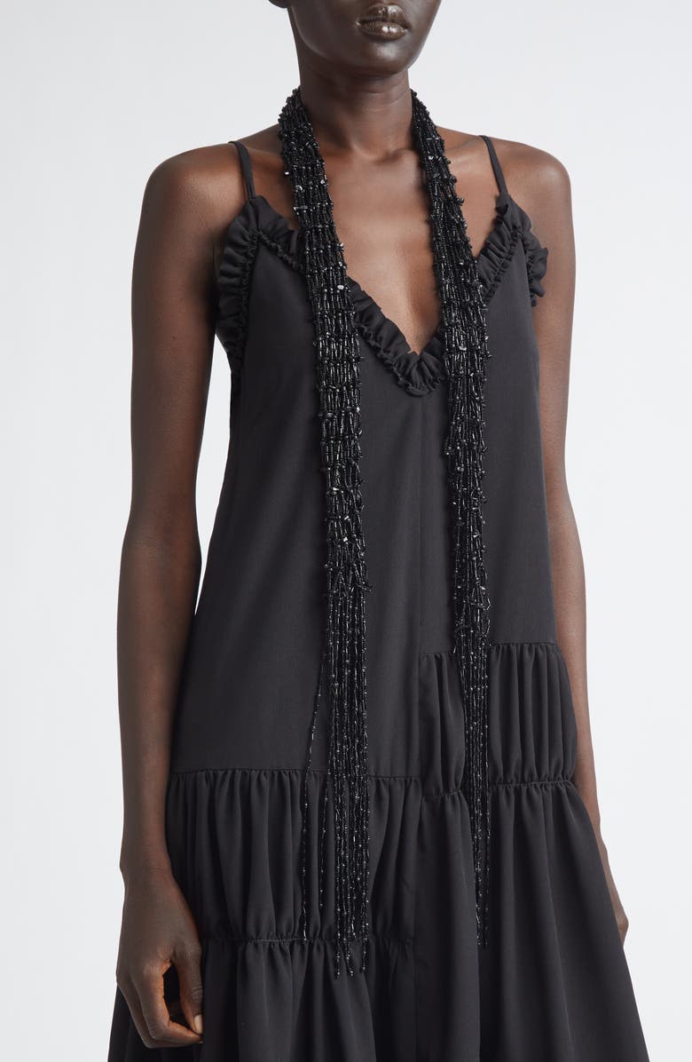 Dries Van Noten Fringed Beaded Necklace, Alternate, color, 900 Black