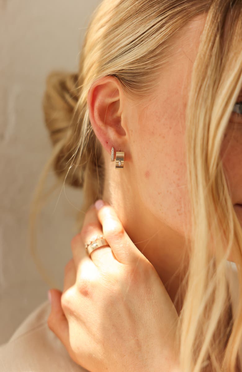 Dana Rebecca Designs DRD Diamond Pavé Huggie Hoop Earrings, Alternate, color, 