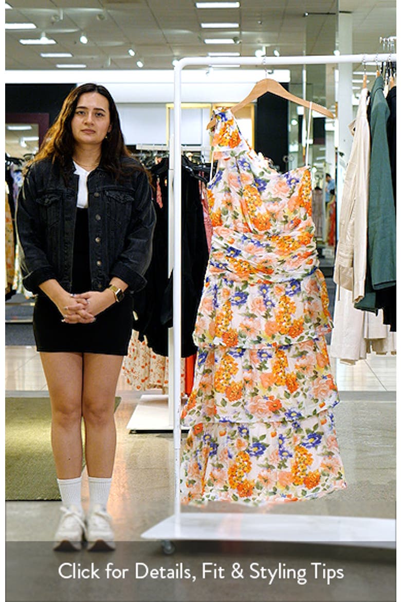 Natali Floral Print One-Shoulder Tiered Dress video