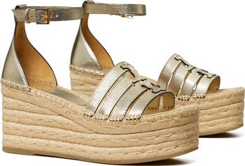 Tory Burch Ines Ankle Strap Espadrille Platform Wedge Sandal