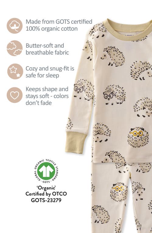 Butterblu Kids' Zen Print Fitted Organic Cotton Two-piece Pajamas In Animal Print