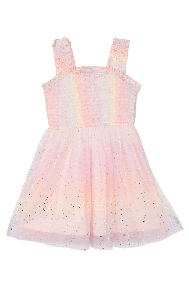 Isobella & Chloe Sprinkles Ruffled Dress, Main, color, Pink