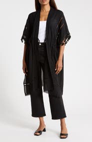 Vince Camuto Crinkle Cinched Waist Duster