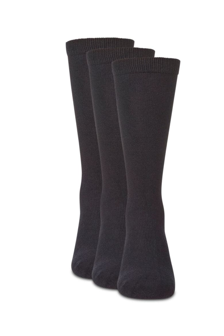Boys' 3 Pair Pack Flat Crew Socks, Alternate, color, Navy