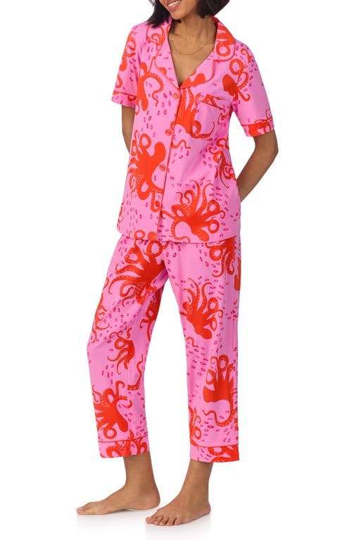 BEDHEAD PAJAMAS BEDHEAD PAJAMAS PRINT CROP STRETCH JERSEY PAJAMAS