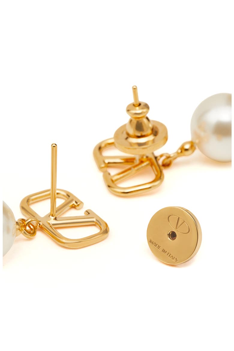 VLOGO Imitation Pearl Drop Earrings, Alternate, color, IVORY/ GOLD
