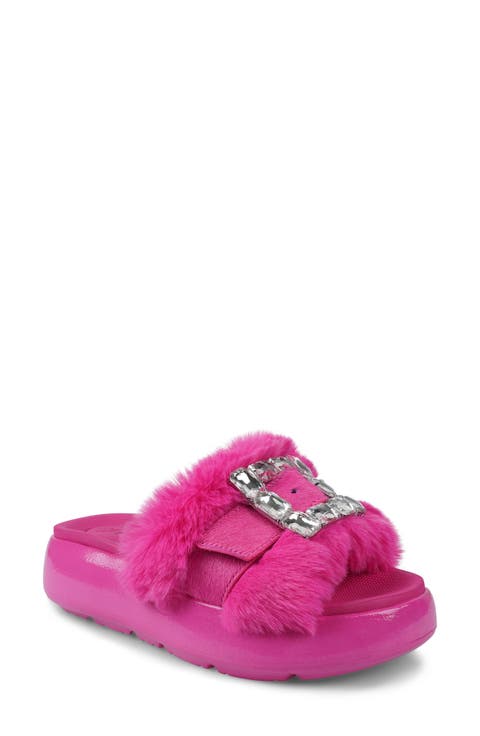 Fab Faux Fur Platform Sandal (Women)
