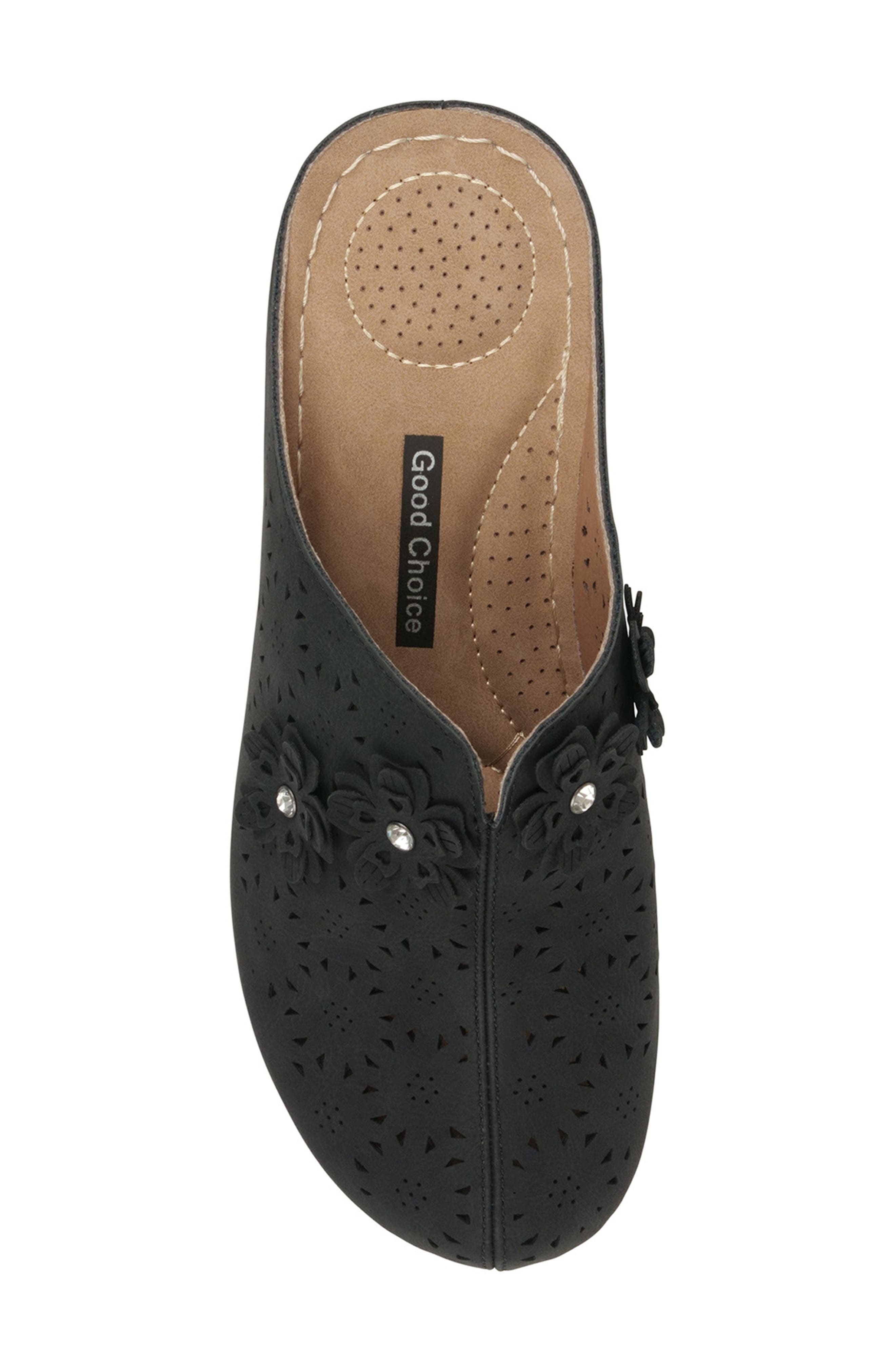 GOOD CHOICE NEW YORK Krista Flower Cutout Wedge Mule, Alternate, color, 