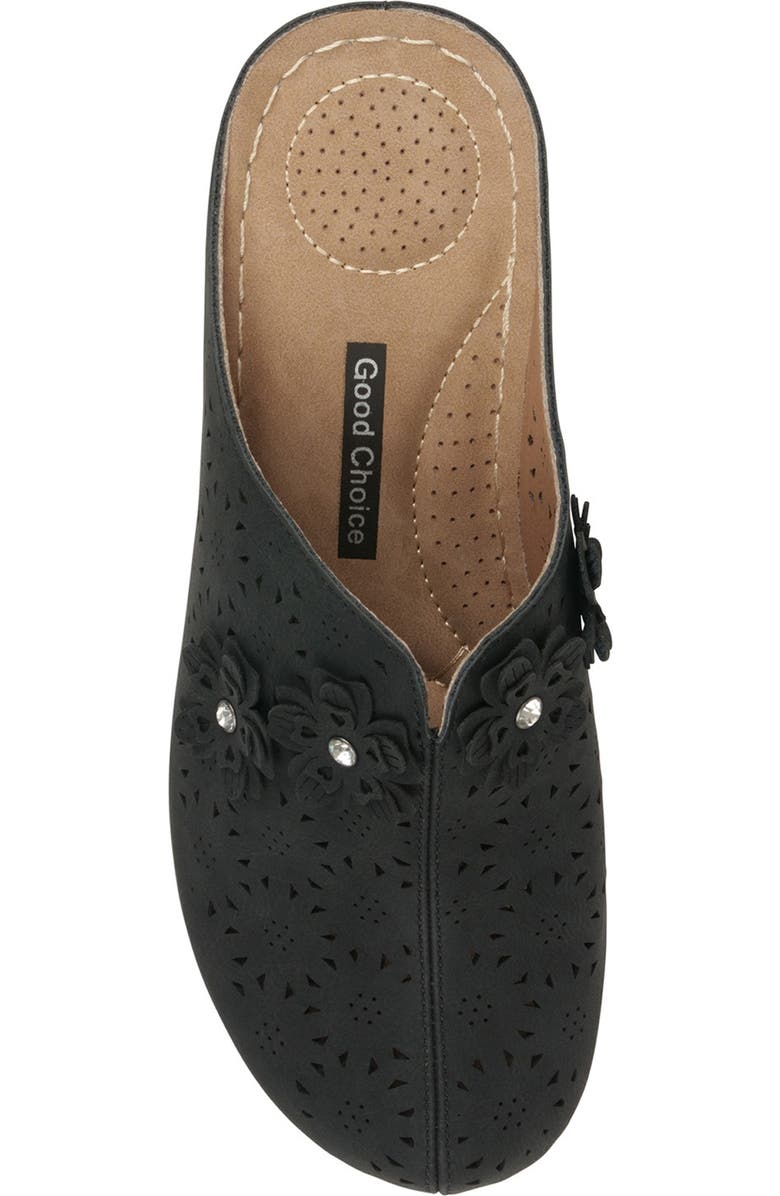 GOOD CHOICE NEW YORK Krista Flower Cutout Wedge Mule, Alternate, color,