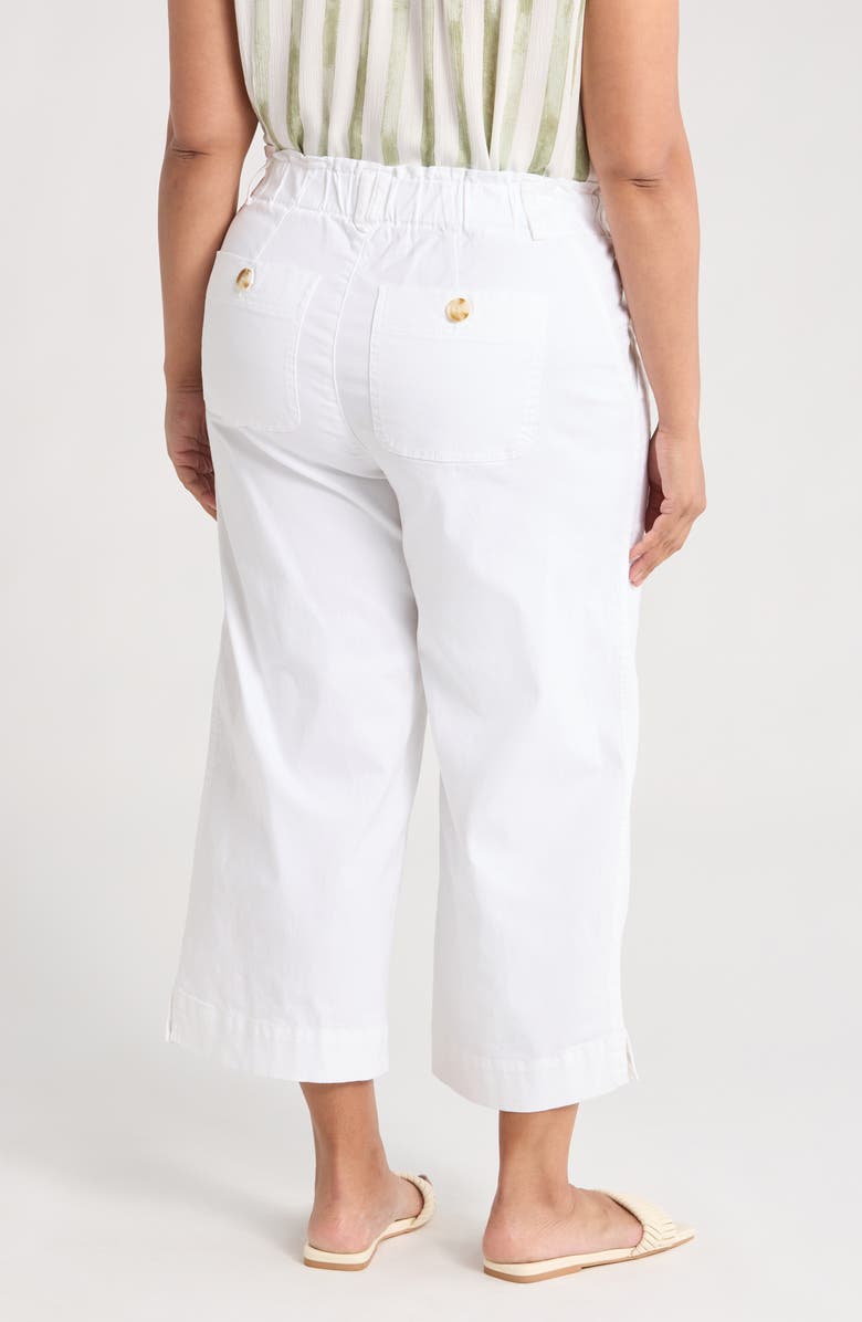 Democracy Button Pocket Crop Wide Leg Pants, Alternate, color, White